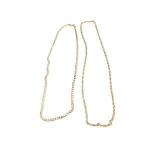 2 Heavy Silver Colored Chains 23" and 24 1/2"